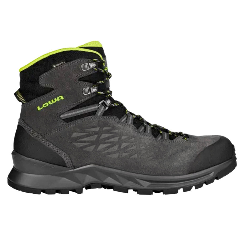 Lowa Explorer II GTX Mid Suede Textile Men's Hiking Boots#color_anthracite lime