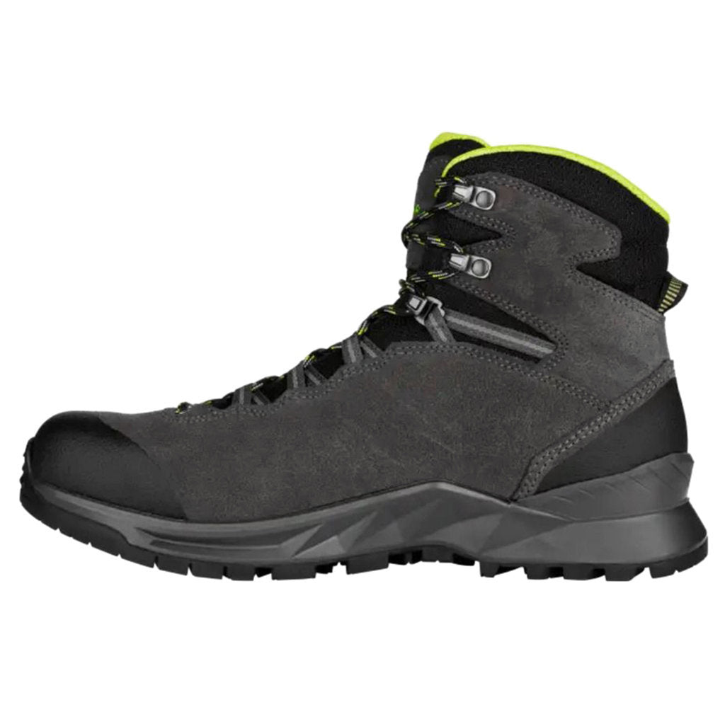 Lowa Explorer II GTX Mid Suede Textile Men's Hiking Boots#color_anthracite lime