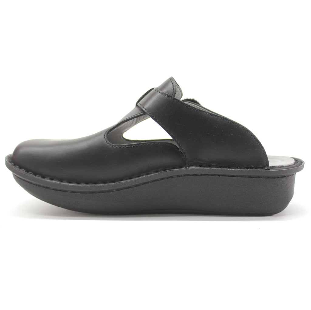 Alegria Classic Leather Women's Slip-on Shoes#color_oiled black