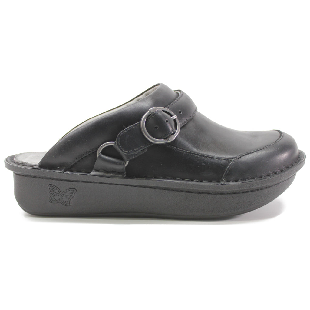 Alegria Seville Clogs Leather Women's Slip-on Shoes#color_oiled black