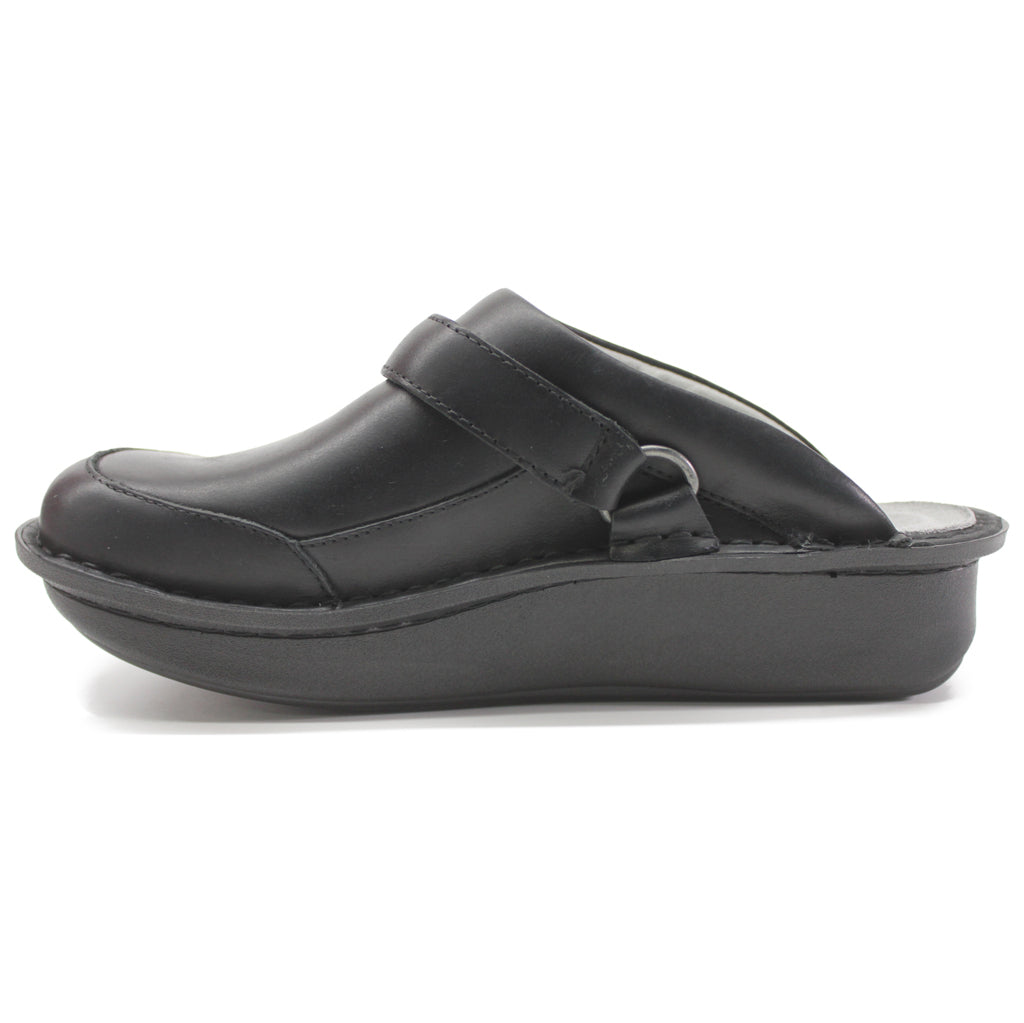 Alegria Seville Clogs Leather Women's Slip-on Shoes#color_oiled black