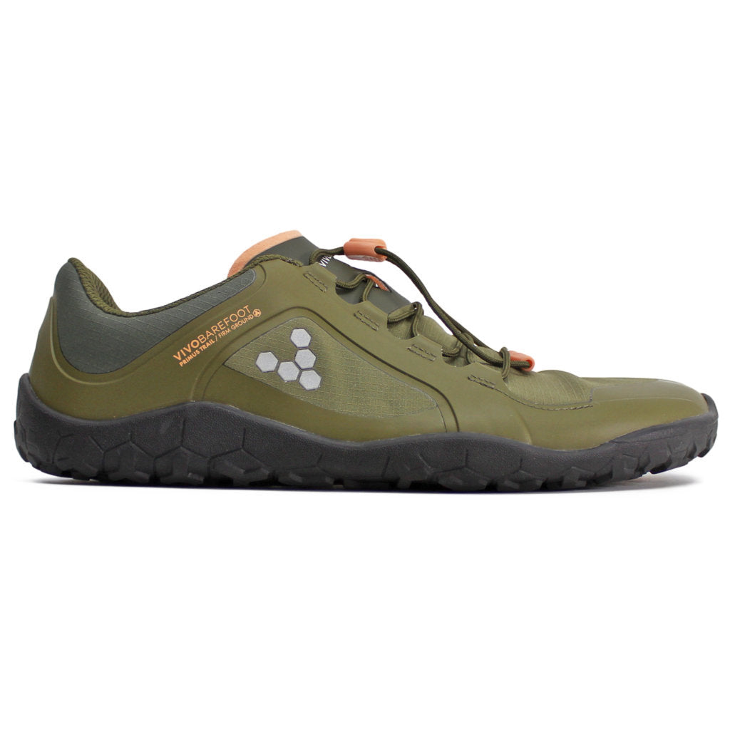 Vivobarefoot Primus Trail III All Weather FG Textile Synthetic Womens Trainers#color_dark olive