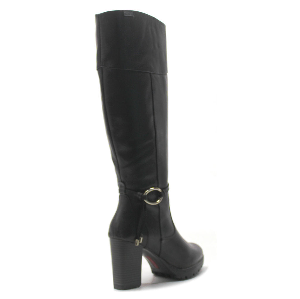 Pikolinos Connelly W7M-9798 Leather Women's Square Heeled Thigh-high Boots#color_black