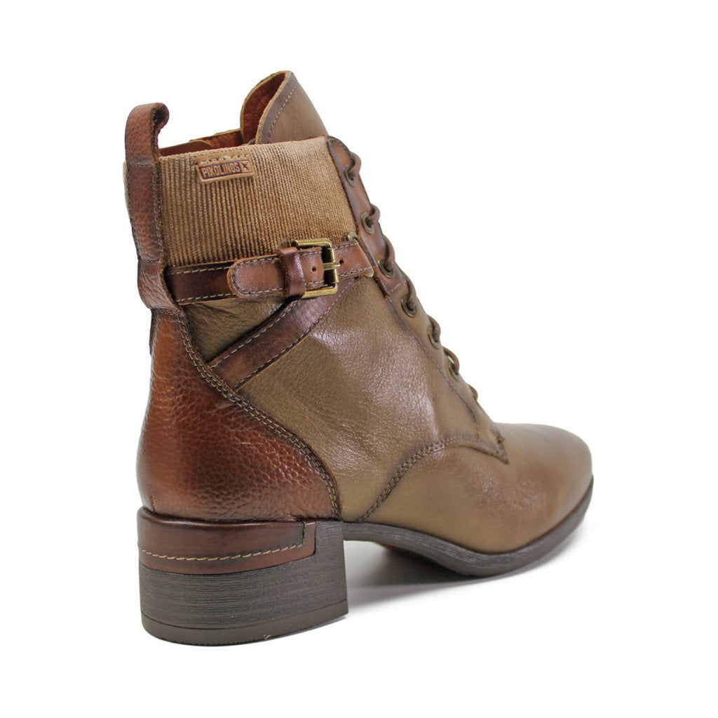 Pikolinos Malaga W6W-8953 Leather Textile Womens Boots#color_olive