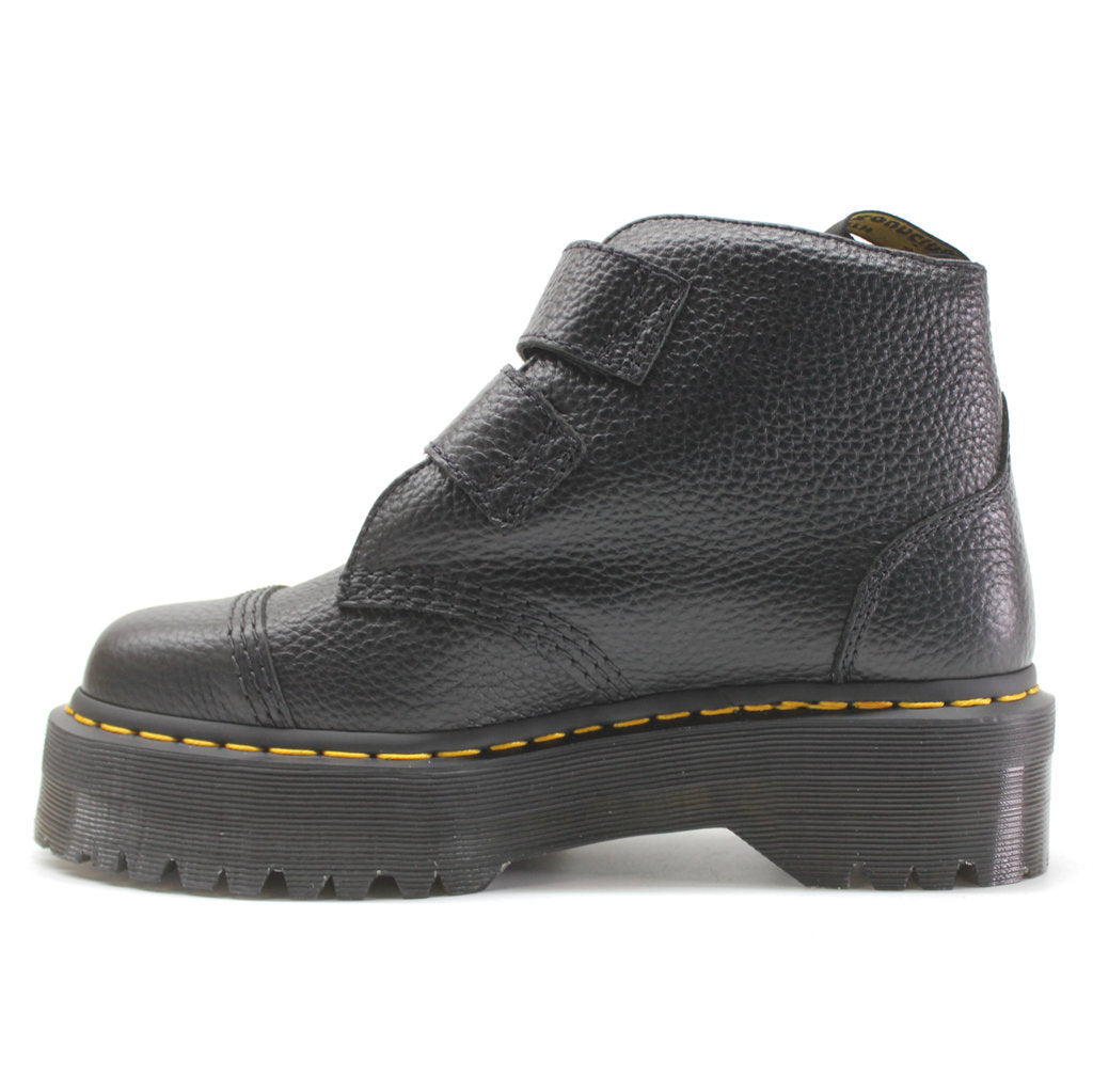 Dr. Martens Devon Flower Milled Nappa Leather Womens Boots#color_black