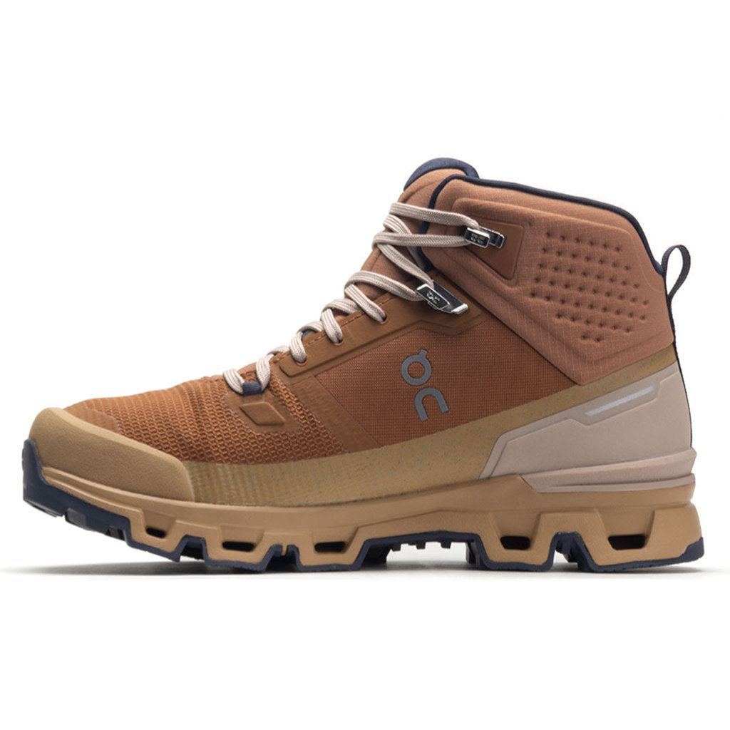 On Cloudrock 2 Waterproof Textile Synthetic Mens Boots#color_almond dune