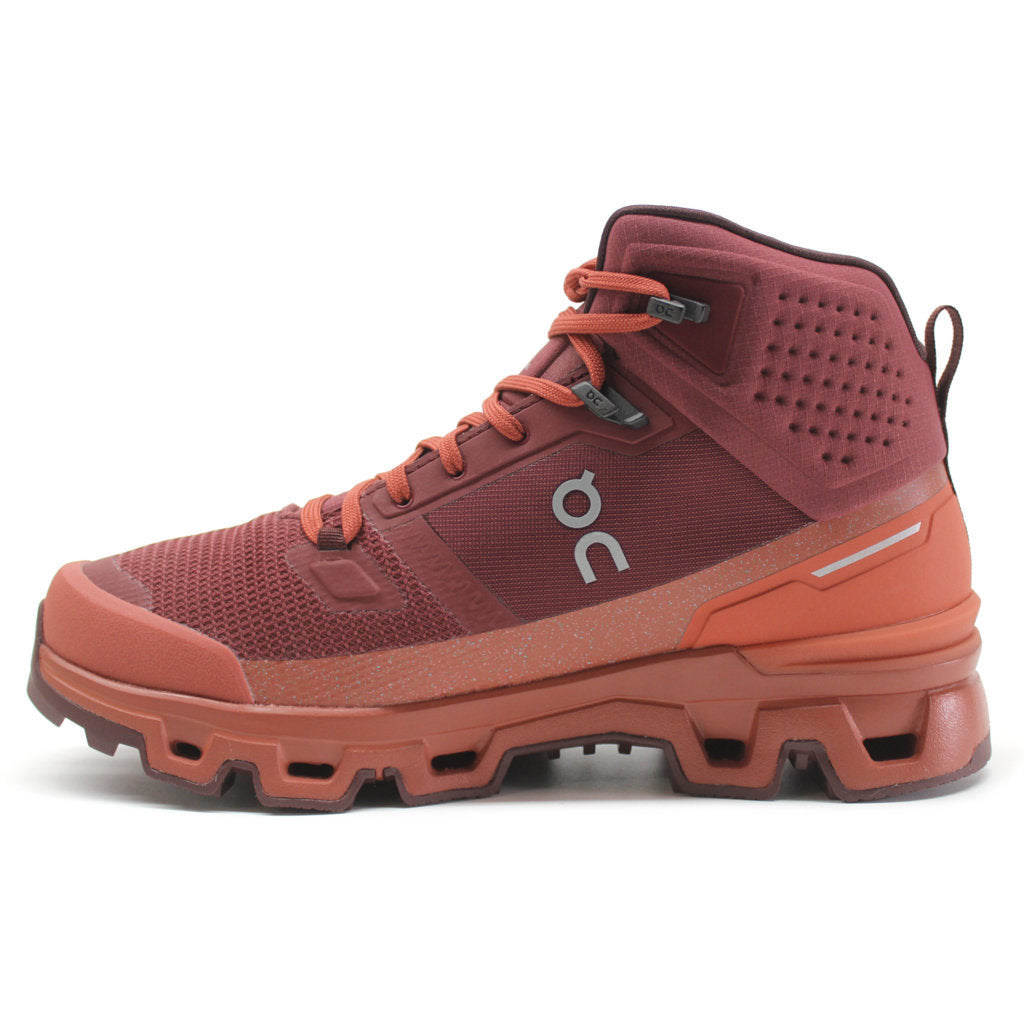 On Cloudrock 2 Waterproof Textile Synthetic Womens Boots#color_beet auburn