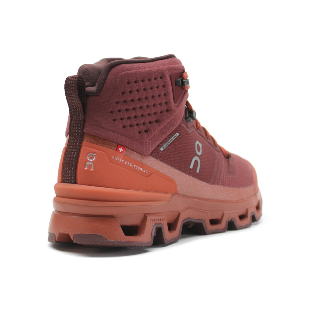 On Cloudrock 2 Waterproof Textile Synthetic Womens Boots#color_beet auburn