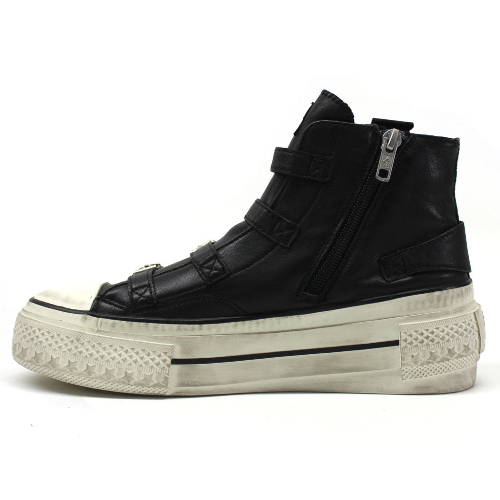 Ash Rainbow Nappa Leather Womens Trainers#color_black