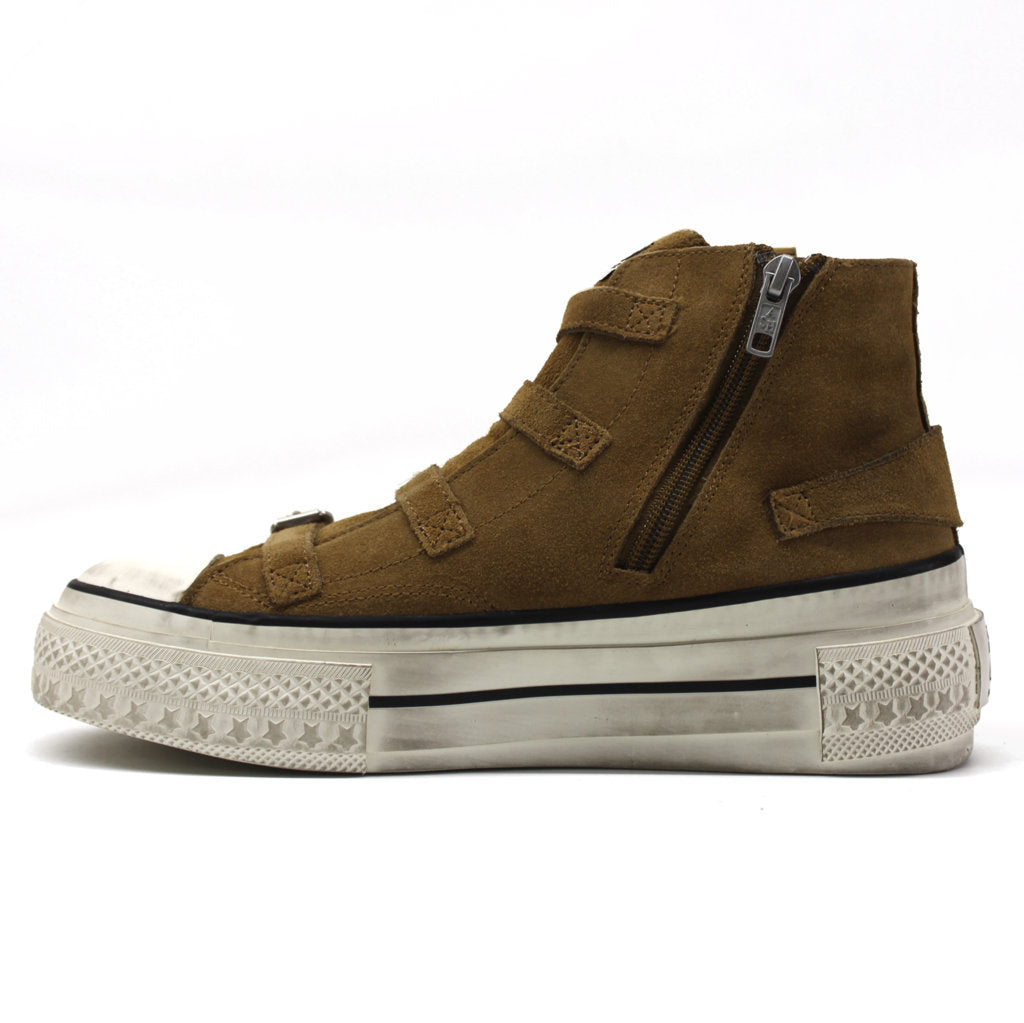 Ash Rainbow Suede Womens Trainers#color_golden brown