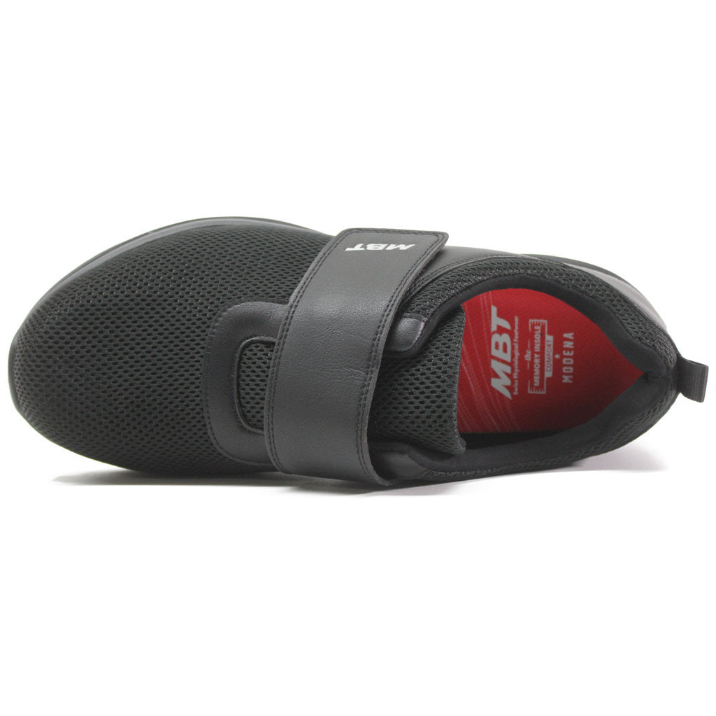 MBT Modena De Acacia Velcro Textile Leather Mens Shoes#color_black