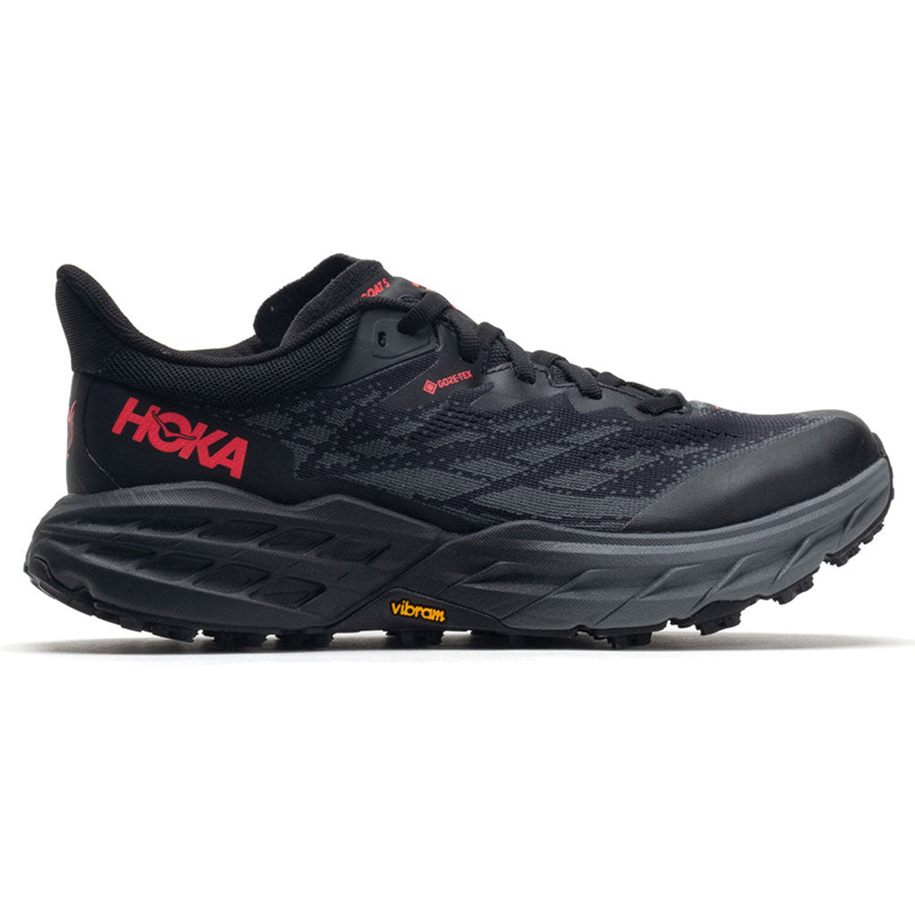 Hoka One One Speedgoat 5 GTX Spike Textile Synthetic Womens Trainers#color_black black