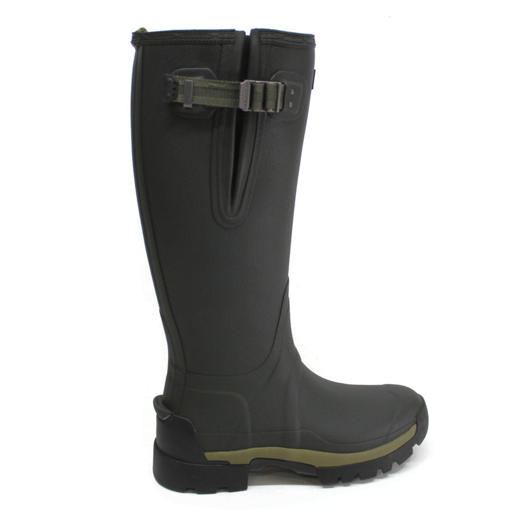 Hunter Balmoral Tall Side Rubber Womens Boots#color_dark olive
