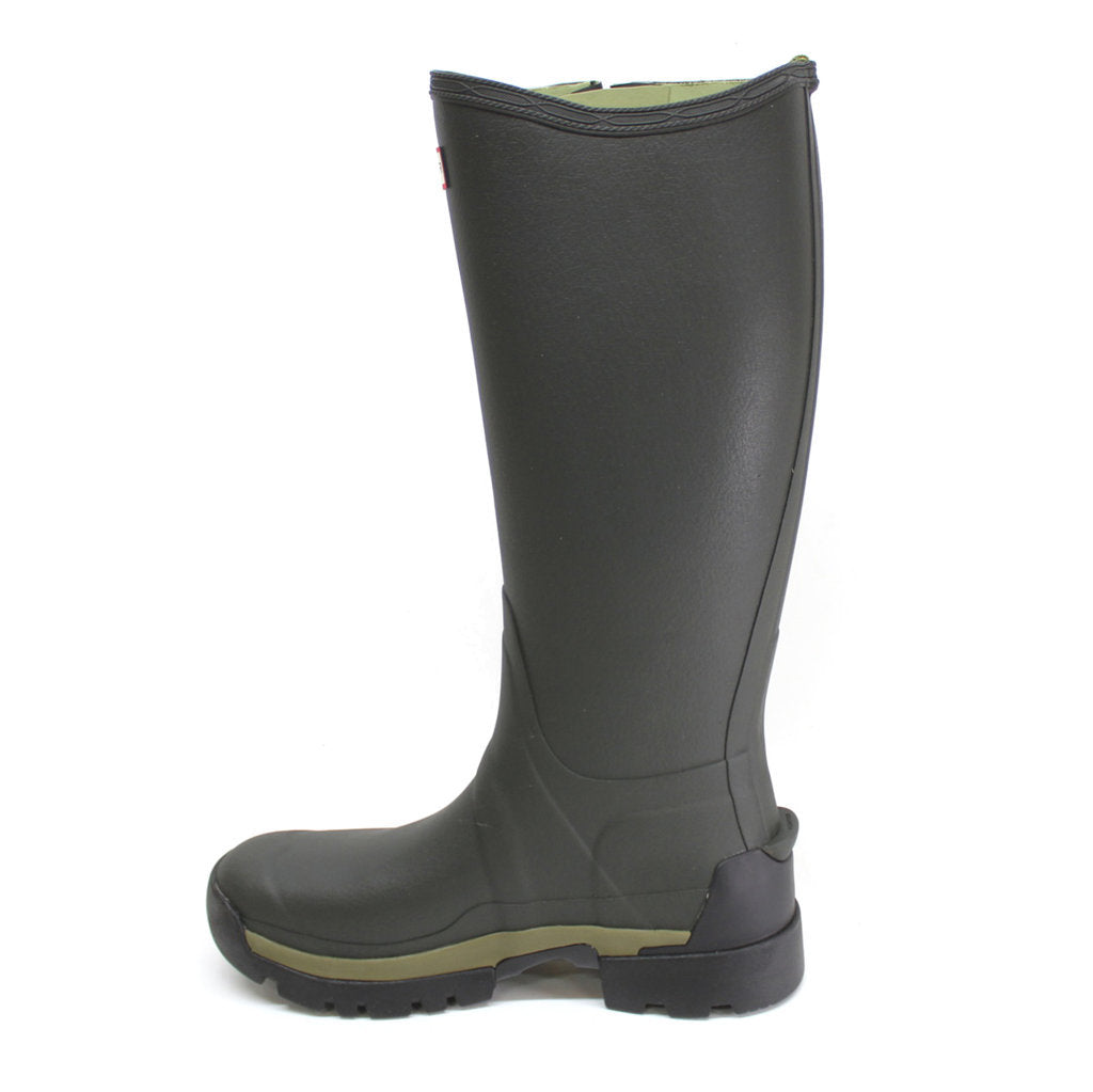 Hunter Balmoral Tall Side Rubber Womens Boots#color_dark olive