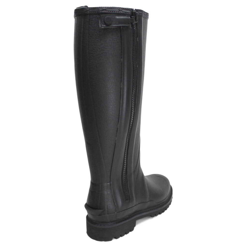 Hunter Balmoral Zip Commando Tall Rubber Womens Boots#color_black