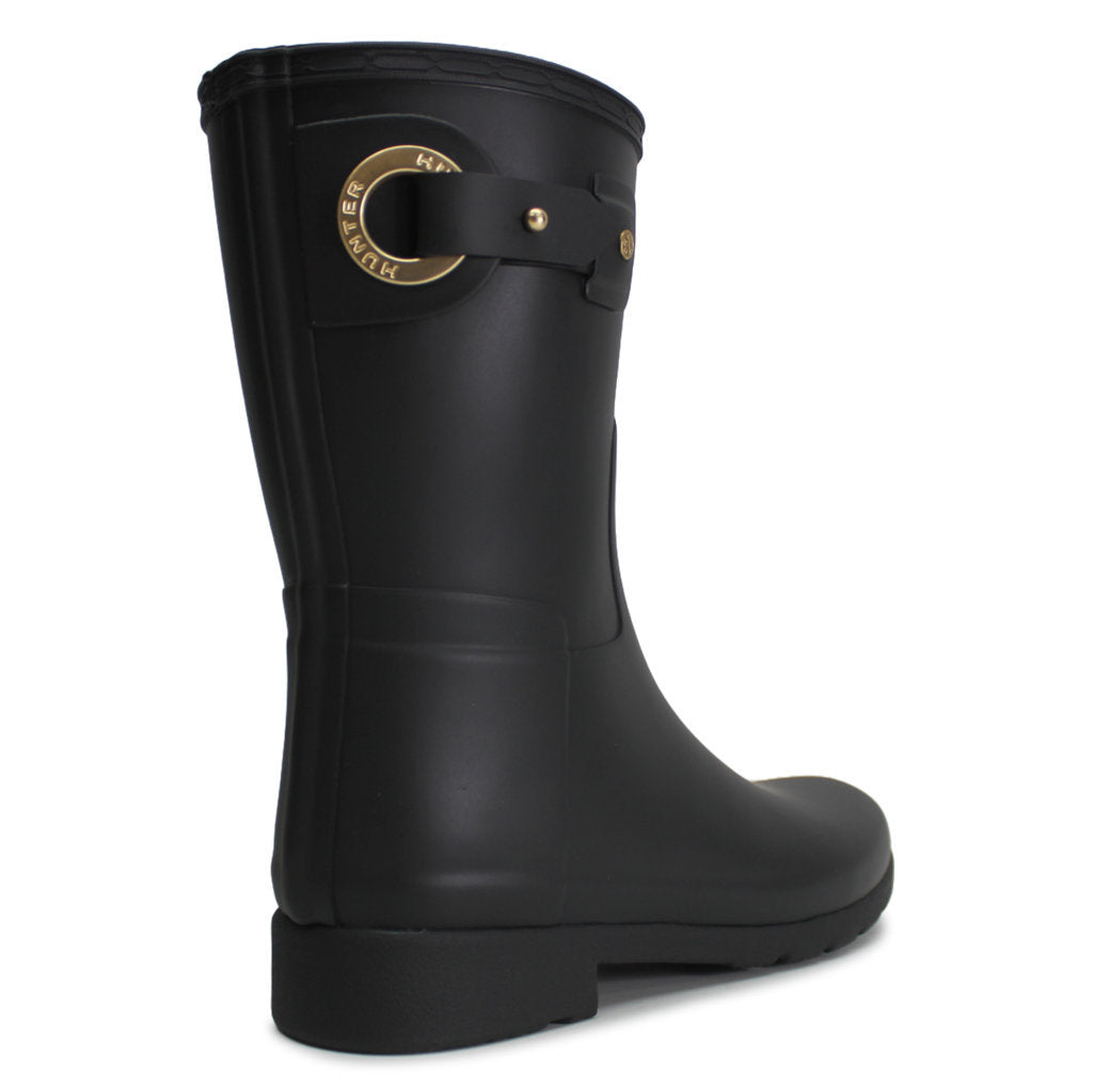Hunter Refined Short Eyelet Rubber Womens Boots#color_black