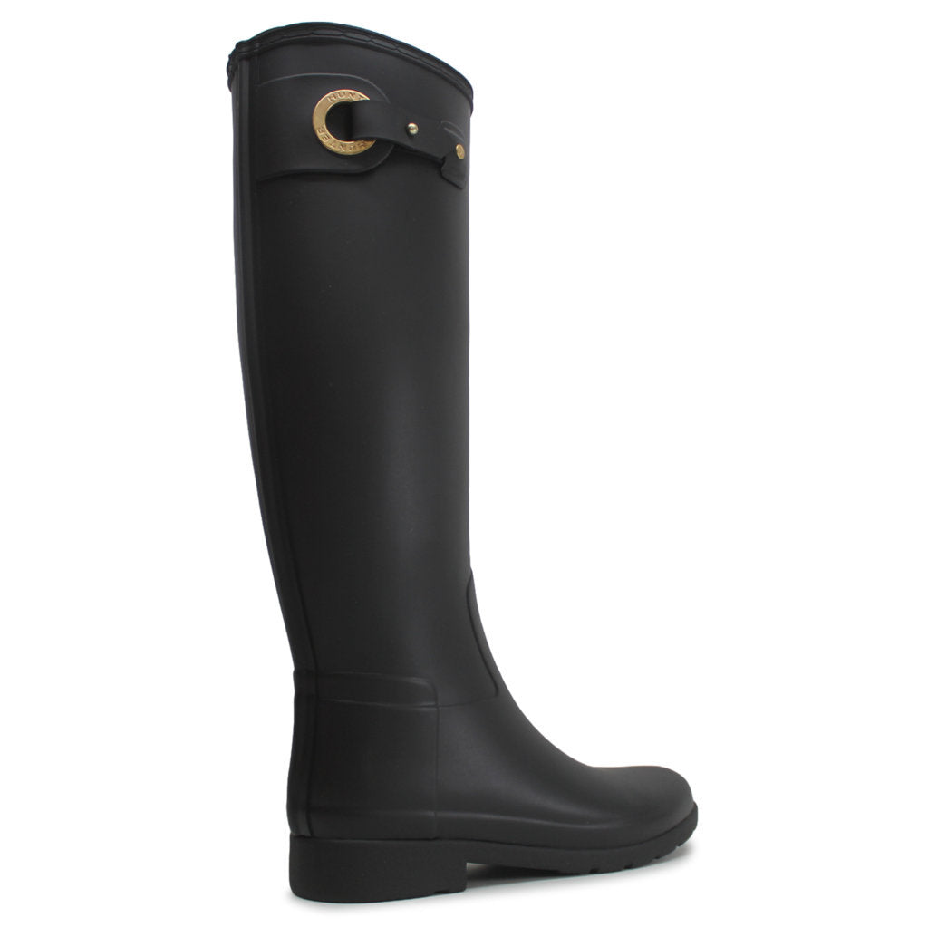 Hunter Refined Tall Eyelet Rubber Womens Boots#color_black