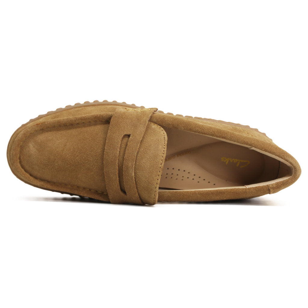 Clarks Torhill Penny Suede Womens Shoes#color_light tan