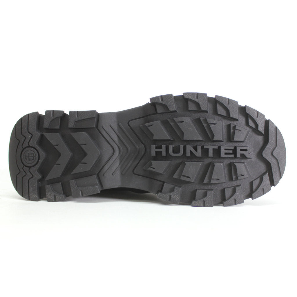 Hunter Short Buckle Snow Synthetic Textile Womens Boots#color_black