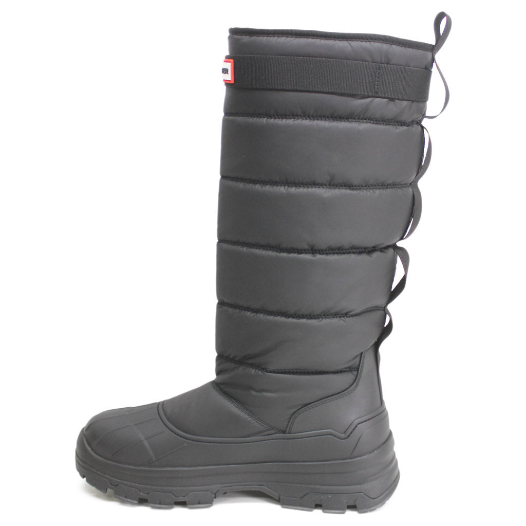 Hunter Tall Buckle Snow Synthetic Textile Womens Boots#color_black