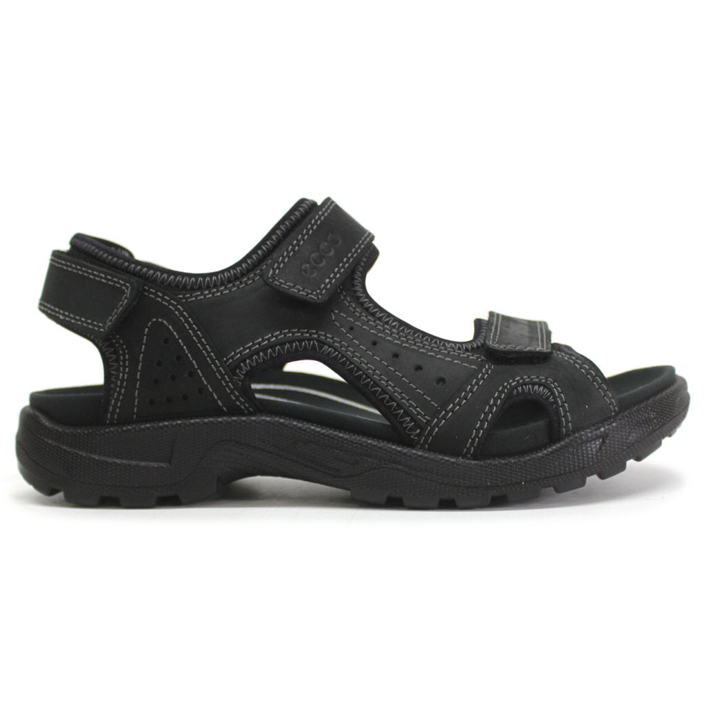 Ecco Onroads Leather Textile Mens Sandals#color_black black