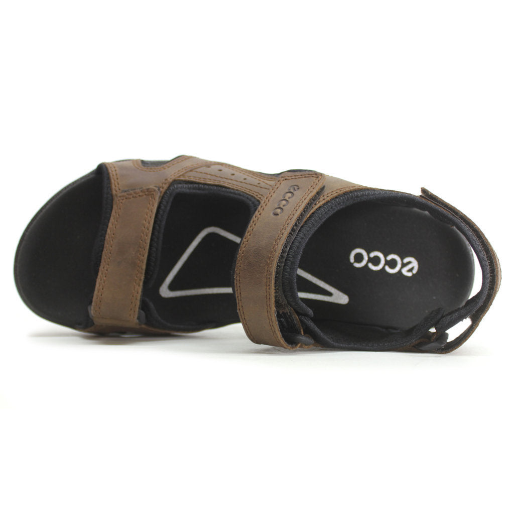 Ecco Onroads Leather Textile Mens Sandals#color_cocoa brown black