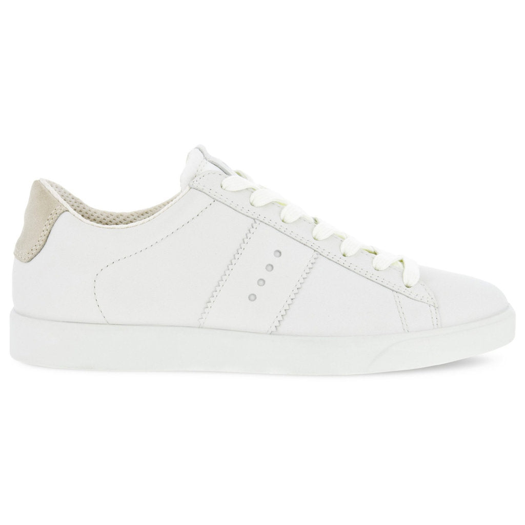 Ecco Street Lite 212803 Full Grain Leather Womens Trainers#color_white shadow white
