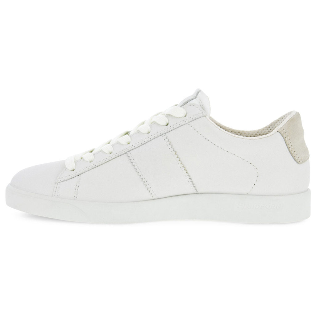 Ecco Street Lite 212803 Full Grain Leather Womens Trainers#color_white shadow white