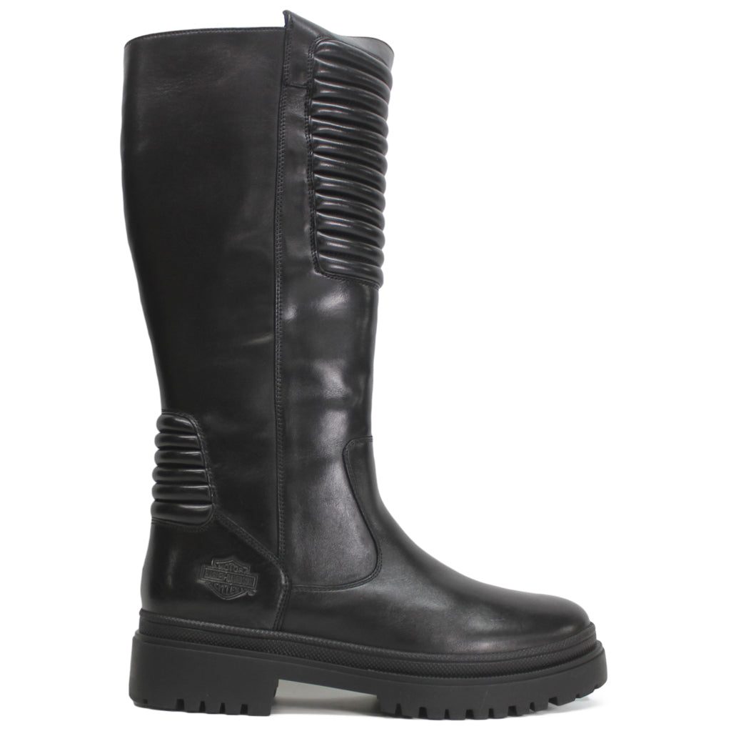 Harley Davidson Kamton 13 Inch Full Grain Leather Womens Boots#color_black