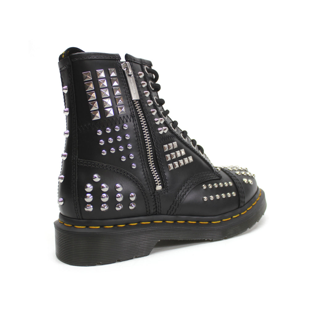 Dr. Martens 1460 Studded Zip Atlas Leather Unisex Boots#color_black