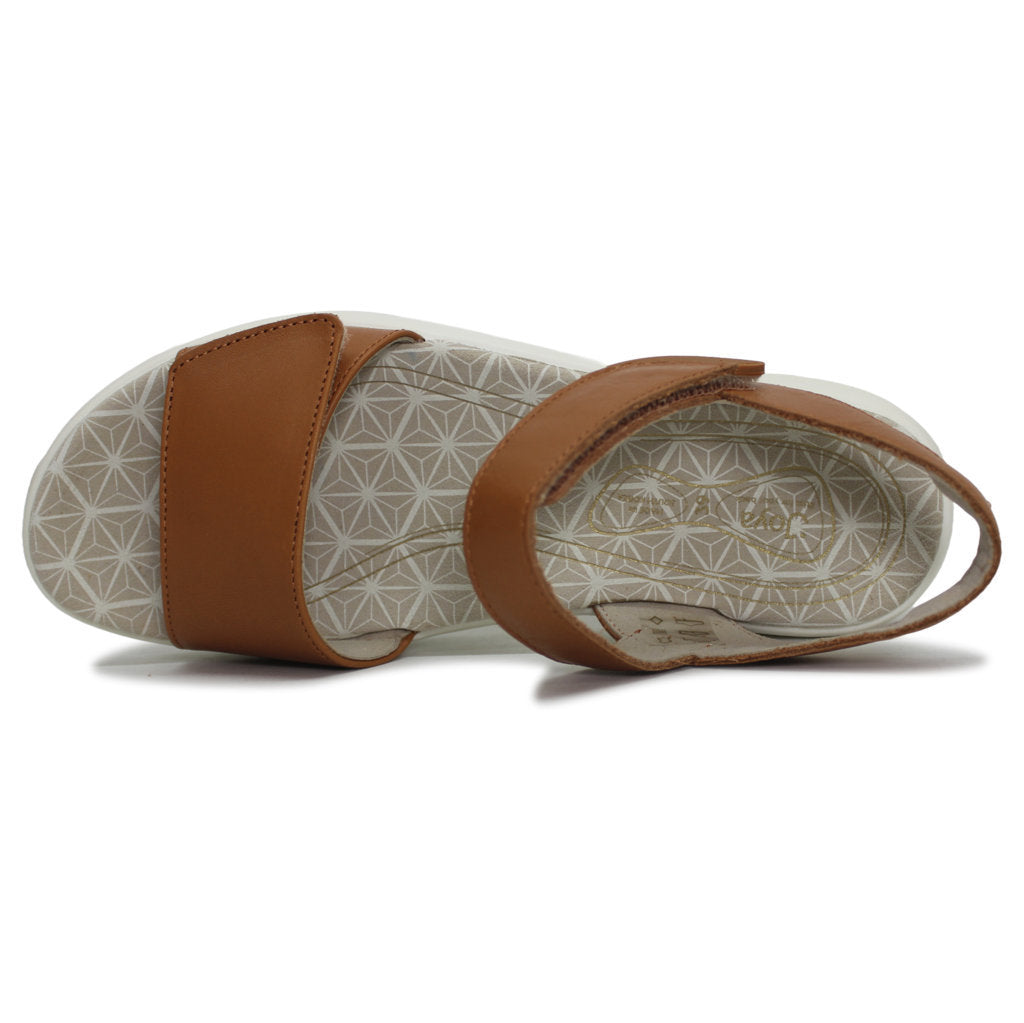 Joya Flores Full Grain Leather Womens Sandals#color_light brown