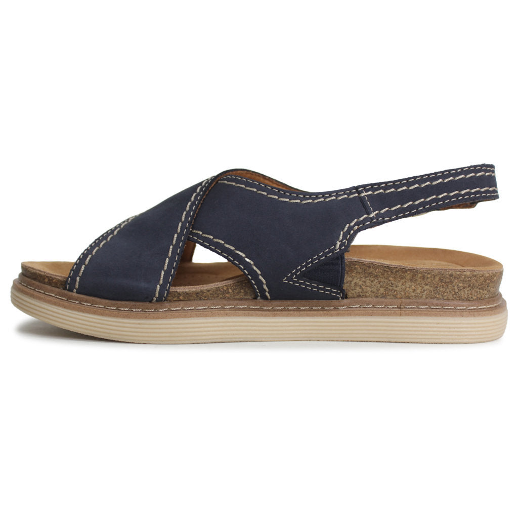 Clarks Arwell Sling Nubuck Womens Sandals#color_navy