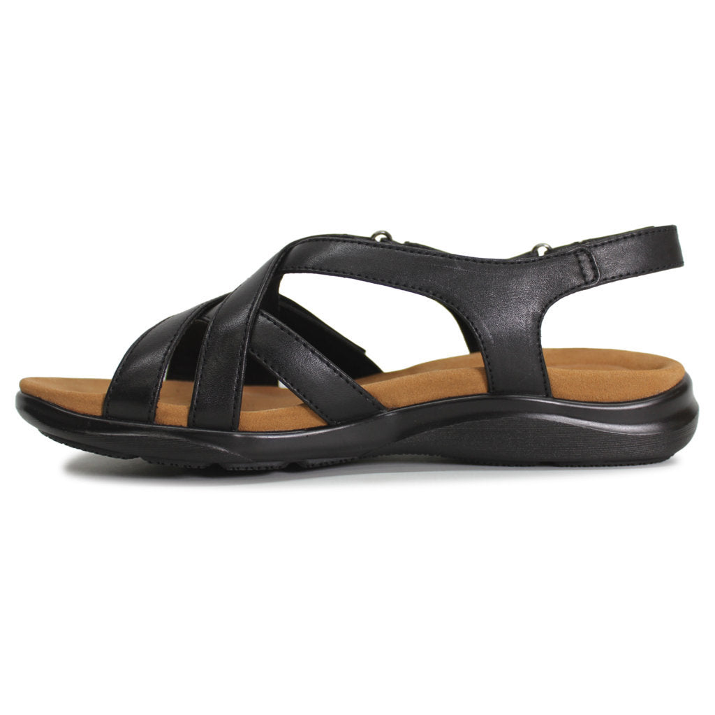 Clarks Kitly Go Leather Womens Sandals#color_black