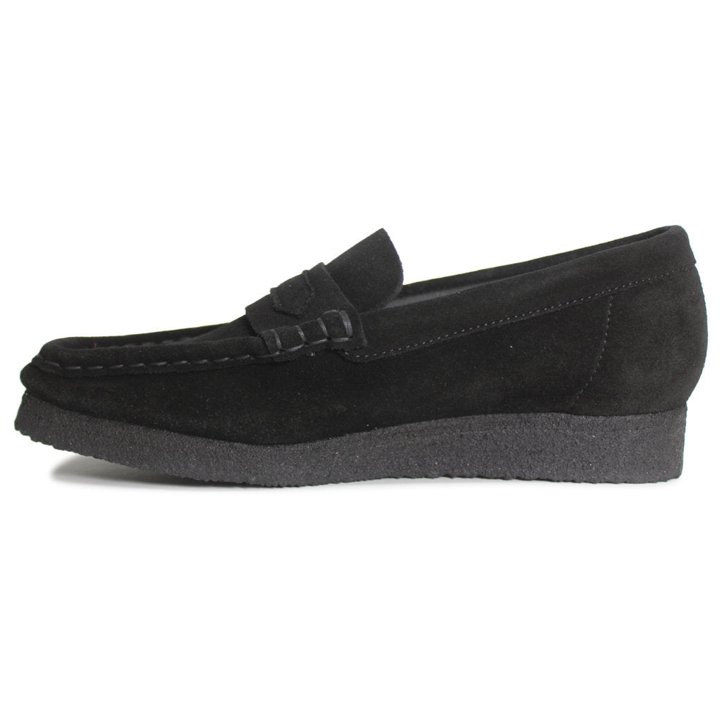 Clarks Originals Wallabee Loafer Suede Womens Shoes#color_black