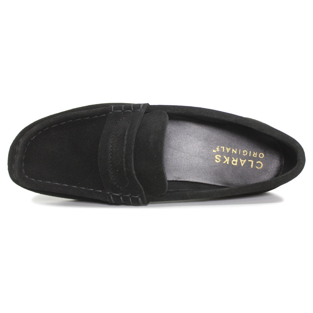 Clarks Originals Wallabee Loafer Suede Womens Shoes#color_black