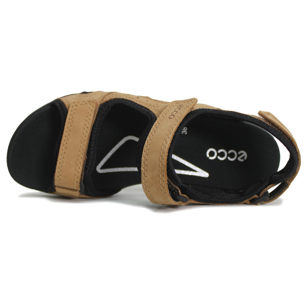 Ecco Onroads Leather Textile Womens Sandals#color_cashmere black