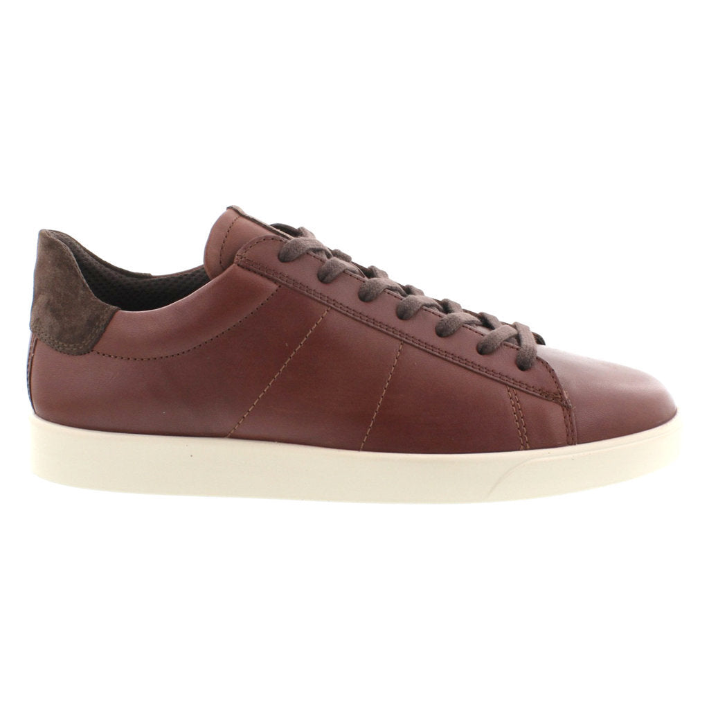 Ecco Street Lite 521354 Leather Mens Trainers#color_whisky coffee