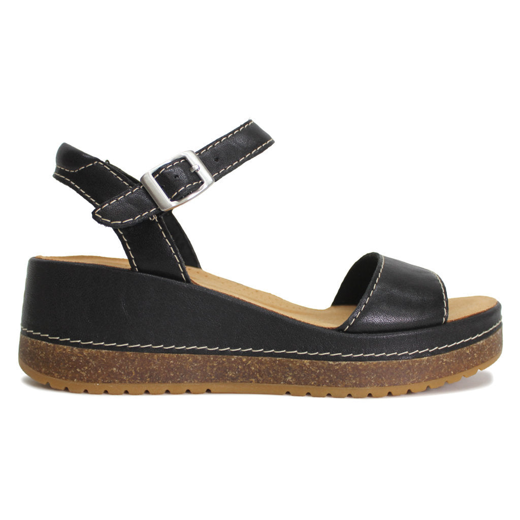 Clarks Kassanda Lily Leather Womens Sandals#color_black