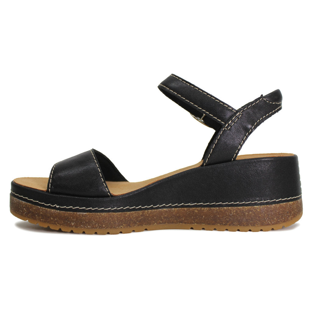 Clarks Kassanda Lily Leather Womens Sandals#color_black