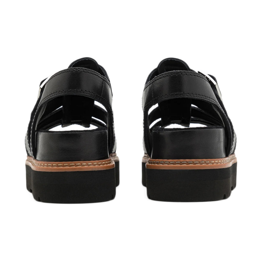 Clarks Orianna Twist Leather Womens Sandals#color_black