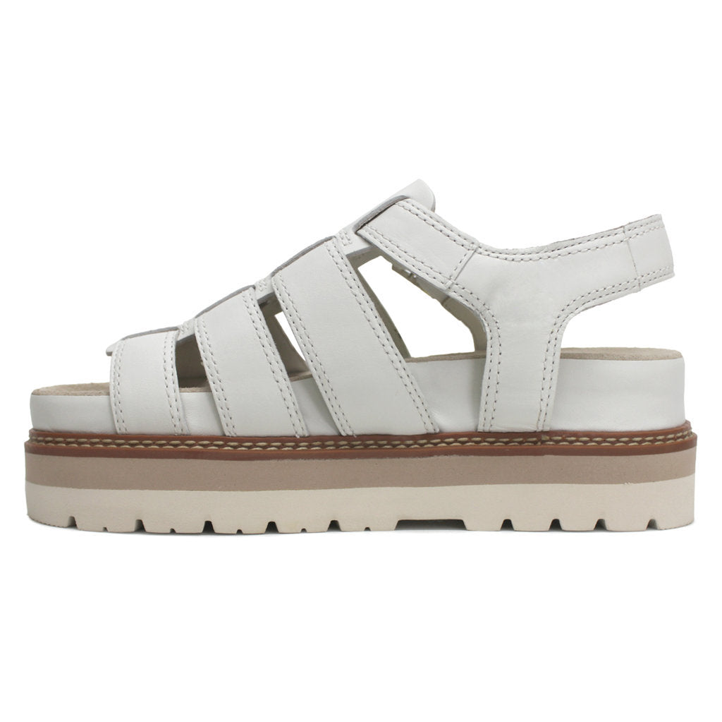 Clarks Orianna Twist Leather Womens Sandals#color_off white