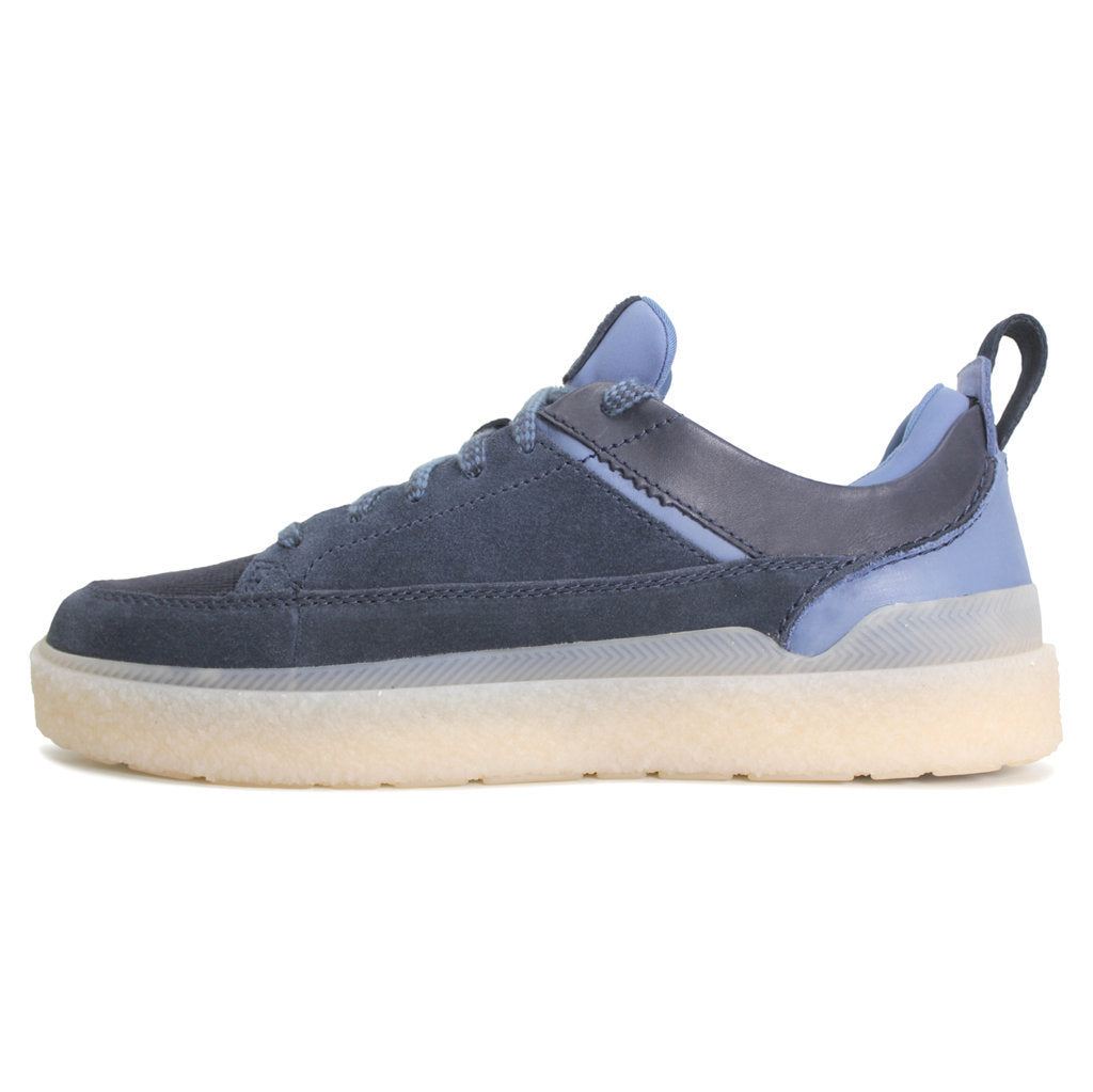 Clarks Somerset Lace Suede Leather Mens Trainers#color_navy