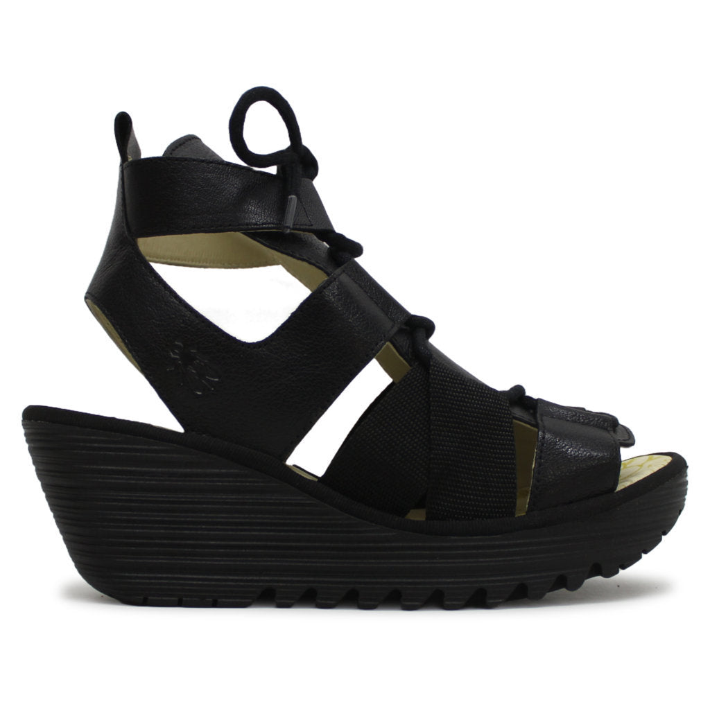 Fly London YACA413FLY Mousse Leather Womens Sandals#color_black