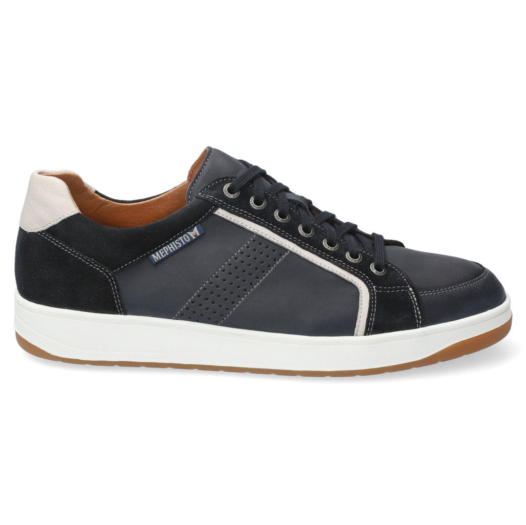 Mephisto Harrison Nubuck Leather Mens Trainers#color_navy
