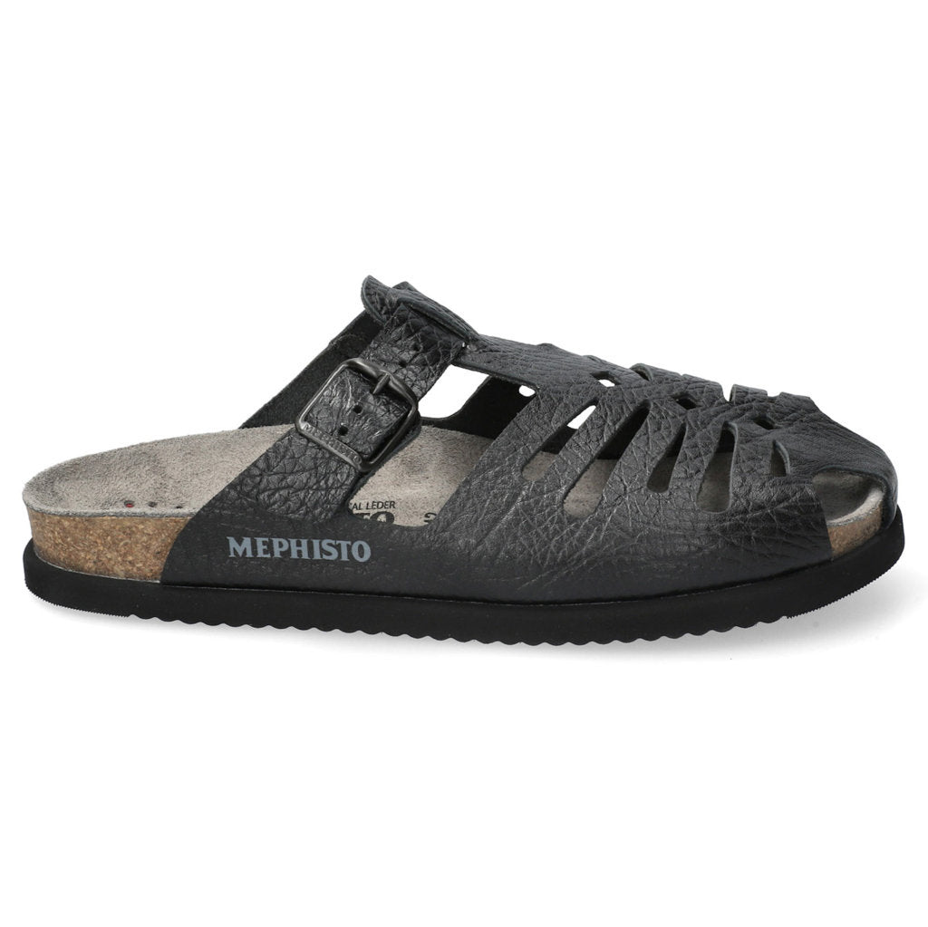 Mephisto Nikos Full Grain Leather Mens Sandals#color_black