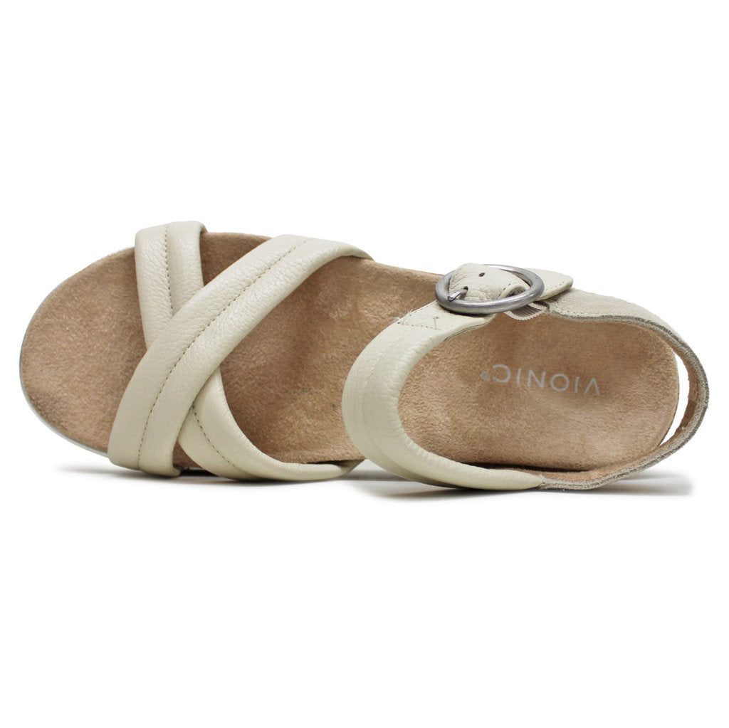 Vionic Reyna Suede Leather Womens Sandals#color_cream