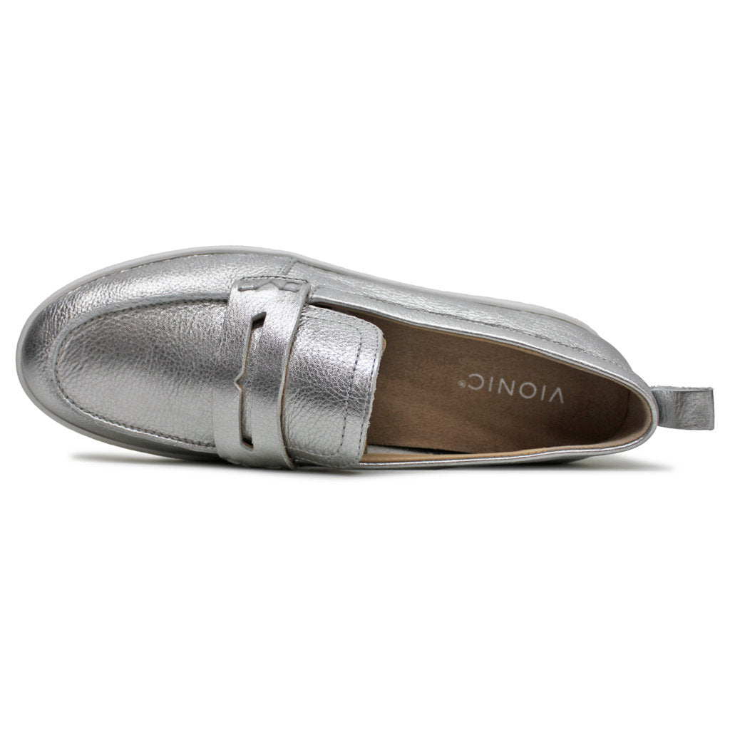 Vionic Uptown Leather Womens Shoes#color_silver