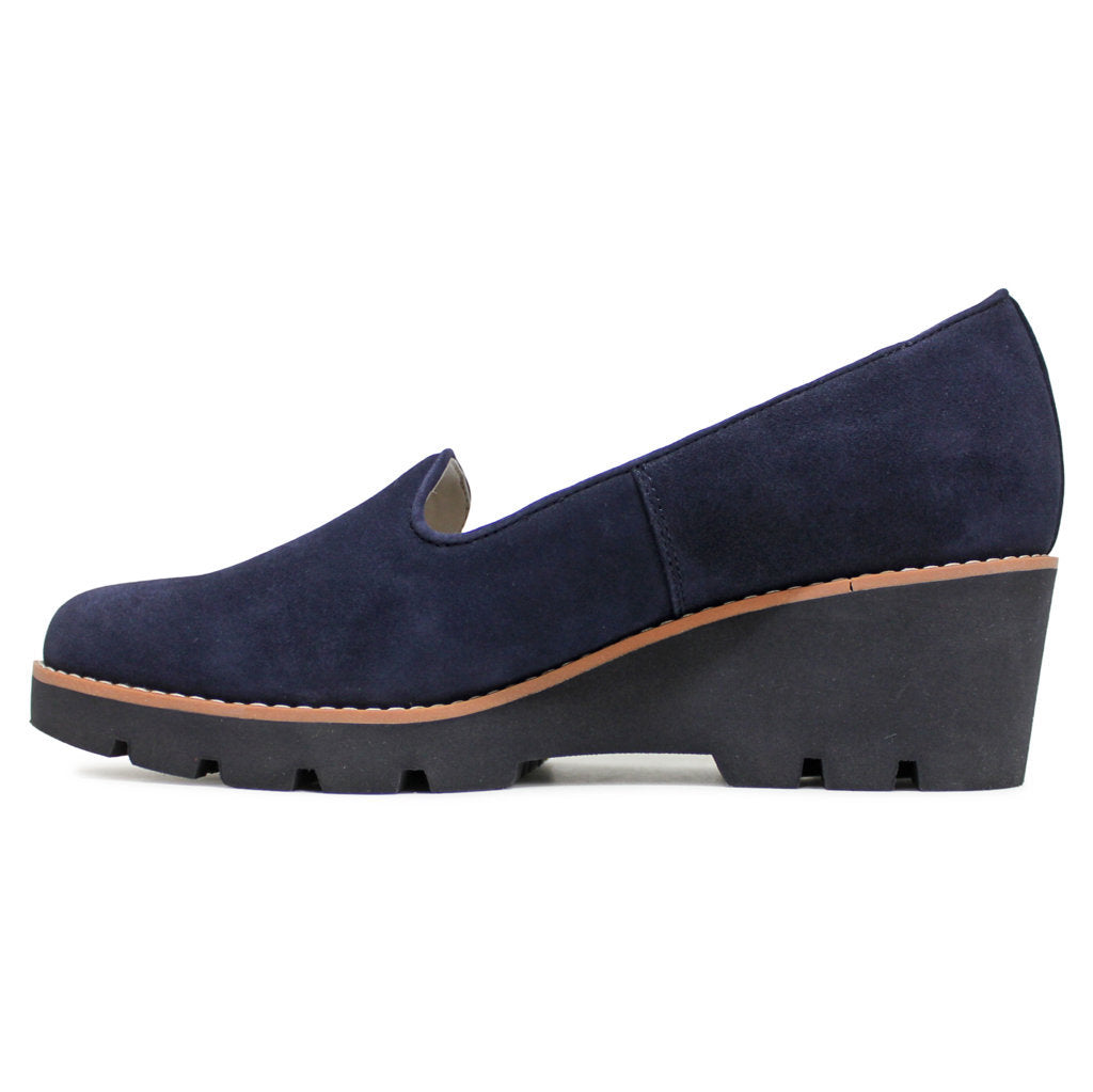 Vionic Willa Wedge Suede Womens Shoes#color_navy