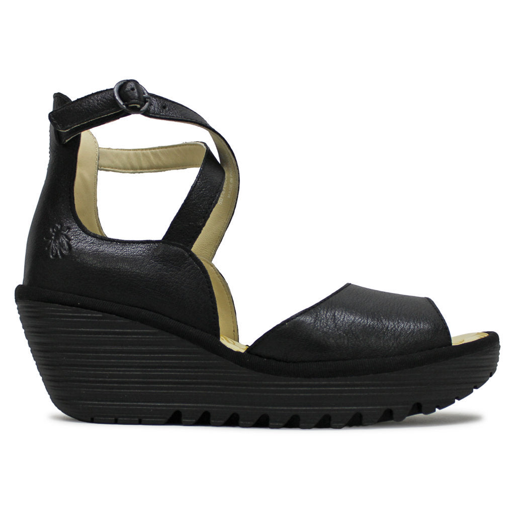 Fly London YESS476FLY Mousse Leather Womens Sandals#color_black