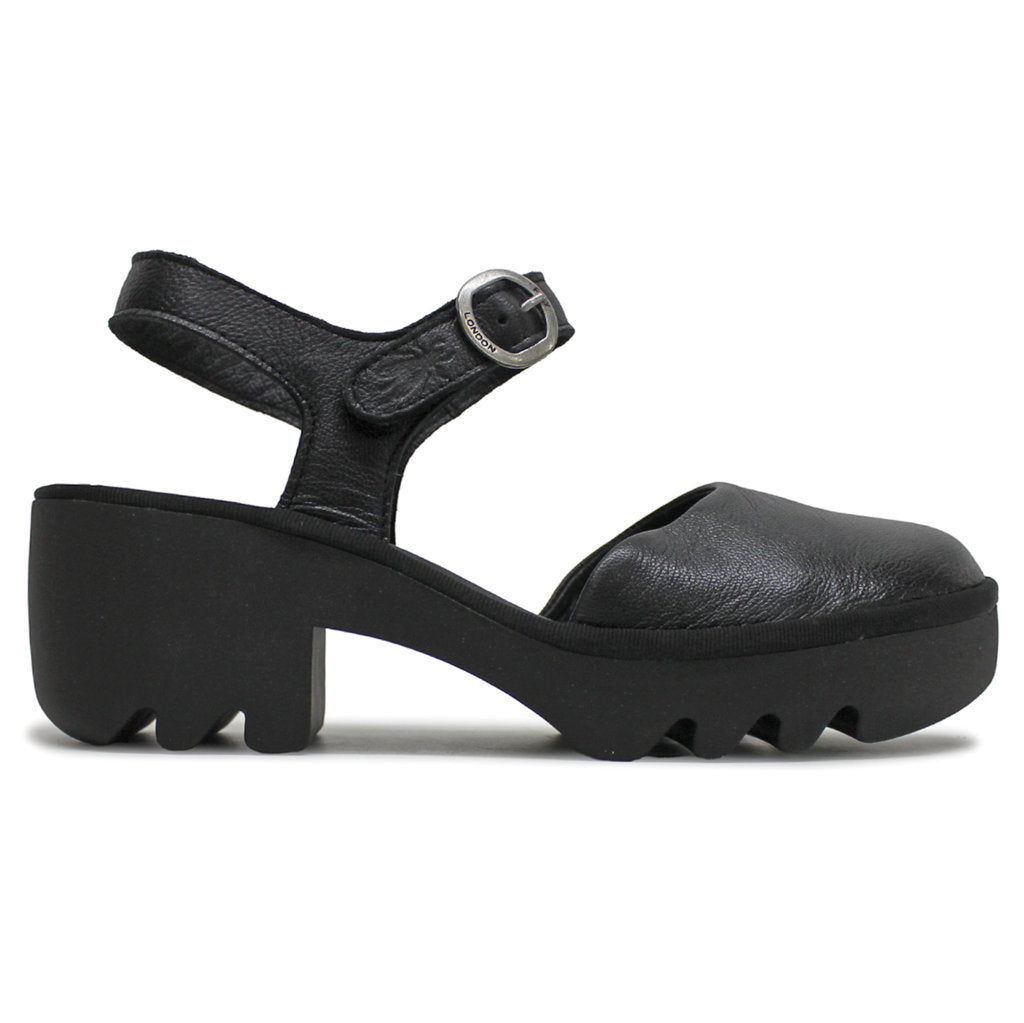 Fly London TAZI498FLY Mousse Leather Womens Sandals#color_black